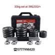 A picture of Dumbbells and other exercise equipments