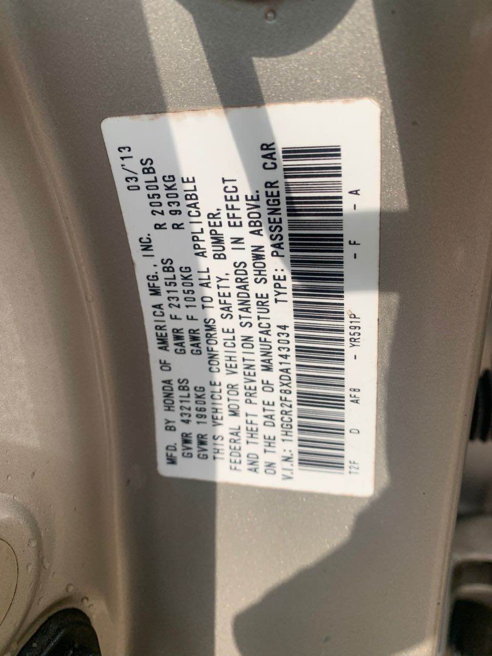 A picture of DISTRESS SALES TOKUNBO STANDARDS HONDA ACCORD 2013 SE FULLEST OPTION