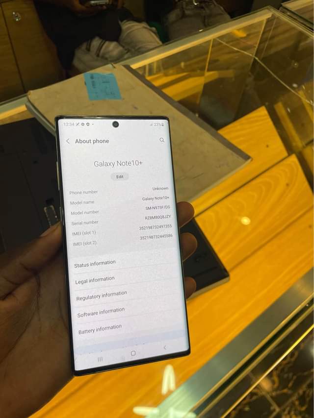 A picture of Sumsung Galaxy Note10plus At 620k