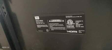 A picture of TCL TV 4 SALE 750K 0736551550