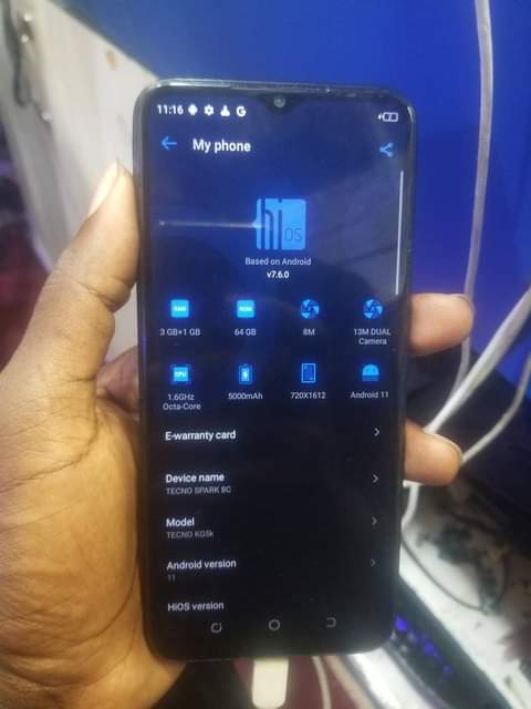 A picture of Tecno spark 8c