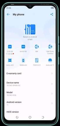 A picture of TECNO SPARK 8C