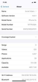 A picture of I phone xs