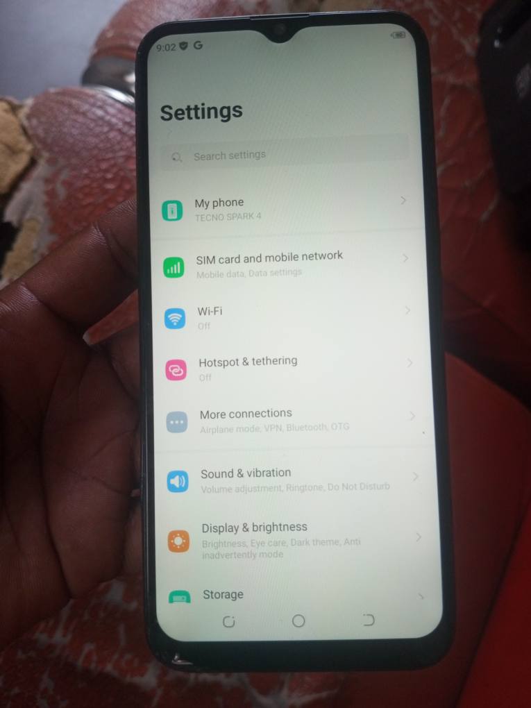 A picture of Tecno spark 4