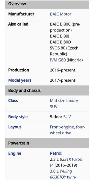 A picture of 2017 BAIC MOTOR Baic