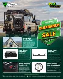 A picture of 50 off on all items listed on the fliers above