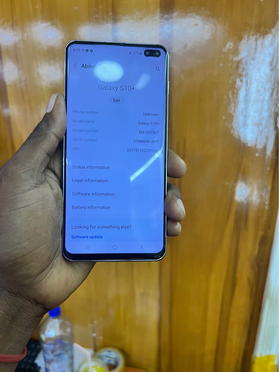 A picture of Samsung S10 Plus Storage 128GB RAM 8GB Price 185 000
