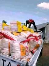 A picture of Bags of rice and groundnut oil for sale at auction