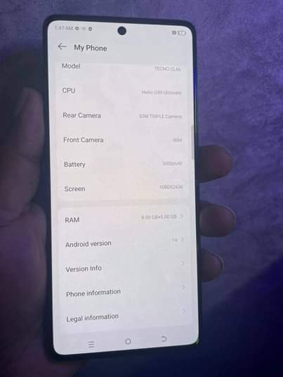 A picture of Tecno camon 30.