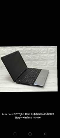 A picture of Acer laptop kaliiii corei3