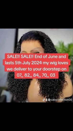A picture of SALE SALE Wigs for delivery cabywighub 07 82 84 70