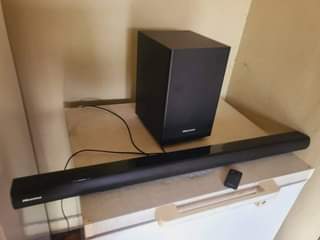 A picture of 58 Inch Hisense Uhd smart and Hisense Sound bar