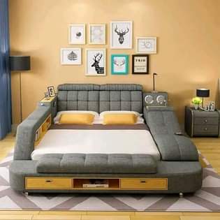 A picture of Leather bed king size and LU Sofa set