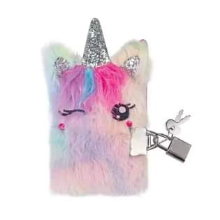 A picture of Mini Cute Plush Diary with Lock Message Saadia on WhatsApp