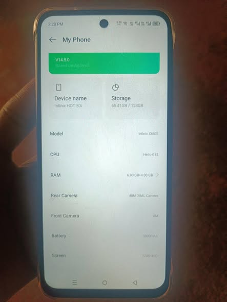 A picture of Infinix hot 50i