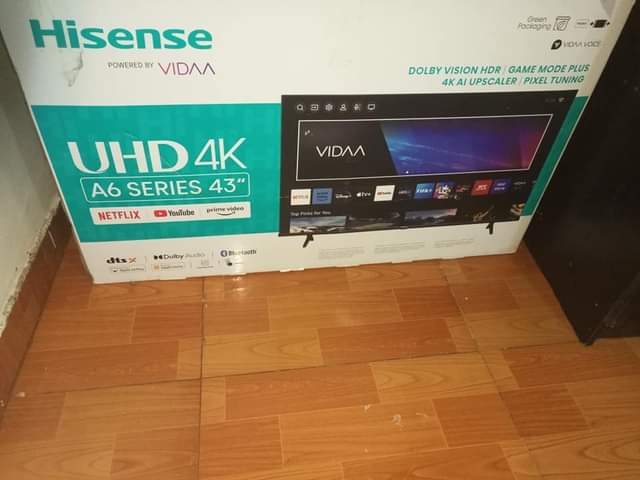 A picture of 43 inch 4k UHD A6 Hisense smart bluetooth tv 875k