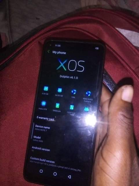 A picture of Inifinix note7 ram4 storage gb64