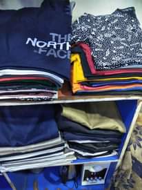 A picture of 2nd hand khaki trousers and gentle T
