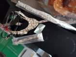A picture of 3 in one Dog leather Her ness collar and chain