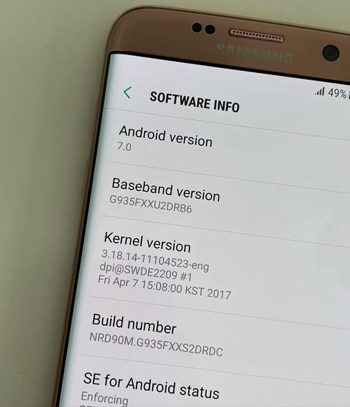 A picture of Samsung galaxy s7 edge