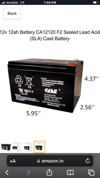 Battery 12v 12amp: For Sale Trinidad and Tobago