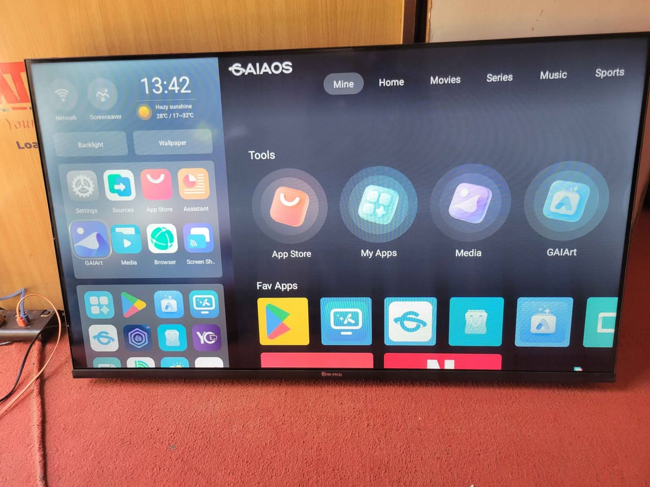 A picture of 43 inches smart Tv Android 16 Bluetooth