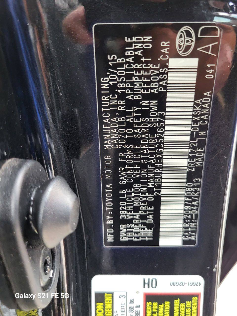 A picture of Foreign used Toyota Corolla 20016