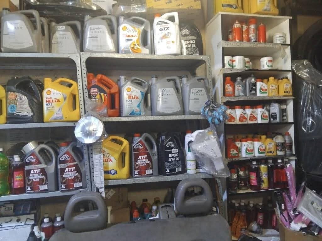 A picture of Tyres and oil for all cars all sizes and all