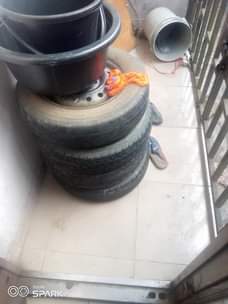 A picture of 12 rim 4x tyres of keke bus