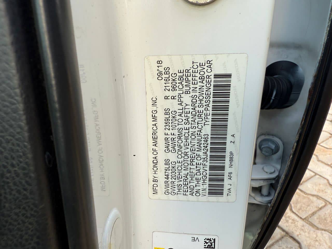 A picture of Toks 2019 Honda accord