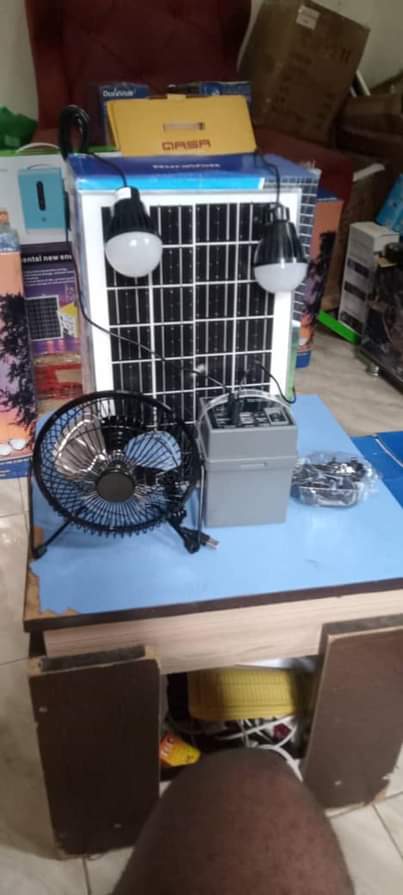 A picture of Cheapest Solar Standing Table Desk Top Fans Solar Generator for