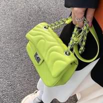 A picture of Designer leather chain messenger shoulder bag