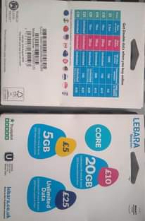 A picture of UK Sim cards