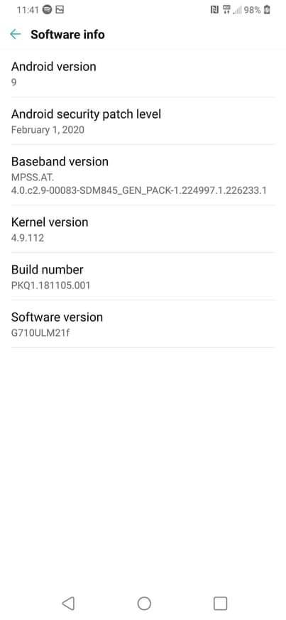 A picture of Lg g7 thin 4gb ram 64gb rom gray colour