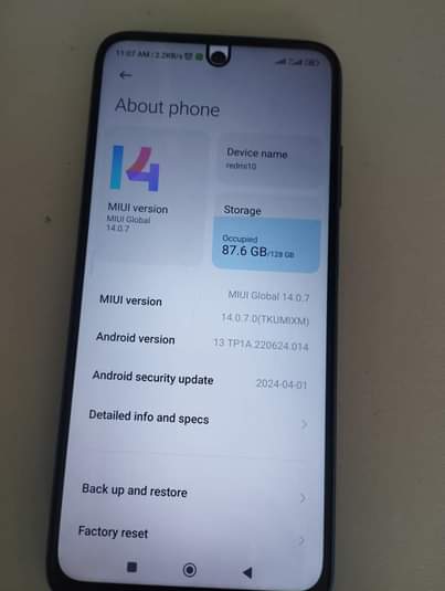 A picture of Redmin Note 10