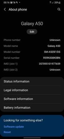 A picture of Samsung a50