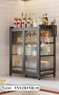 A picture of Kitchen organizer nzuri sana milango kioo