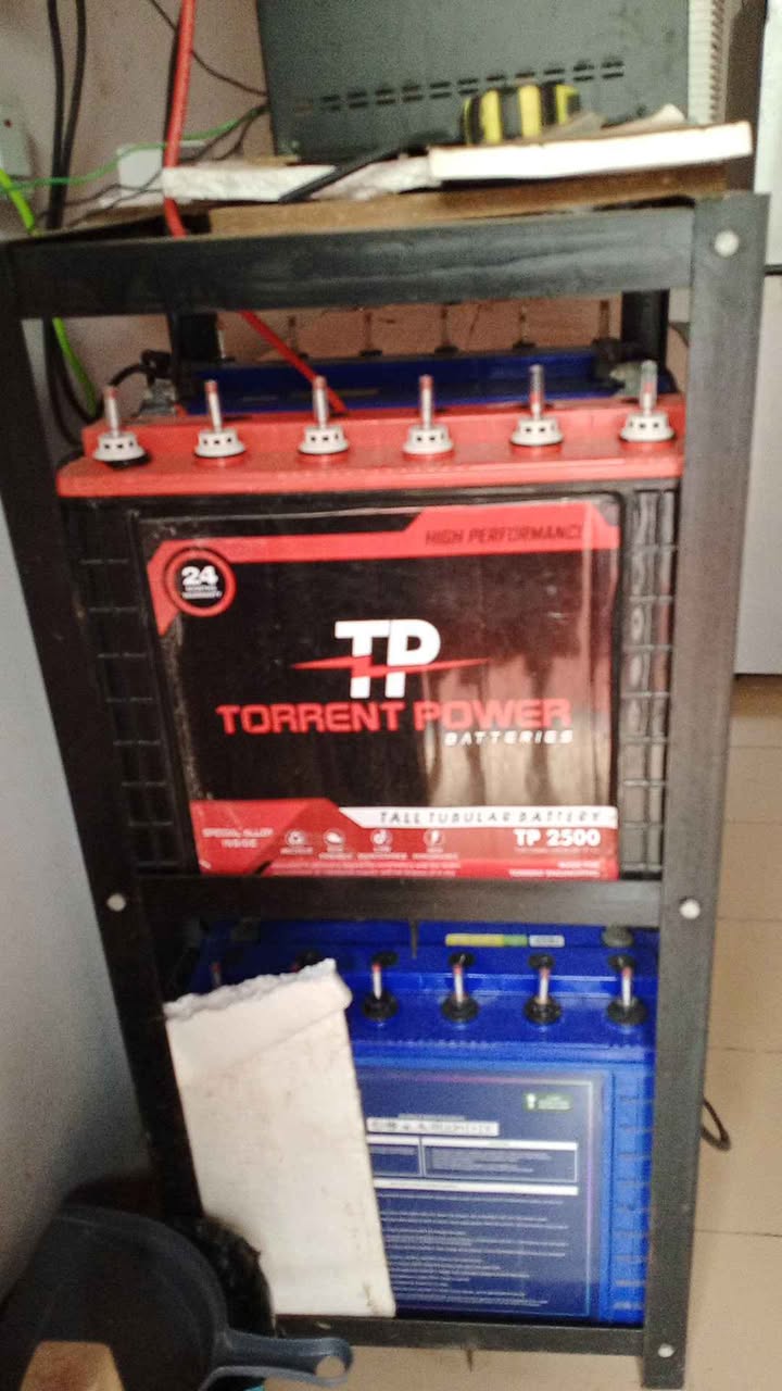 A picture of 3 5kva Solar Inverter Panels charge controller and Batteries for