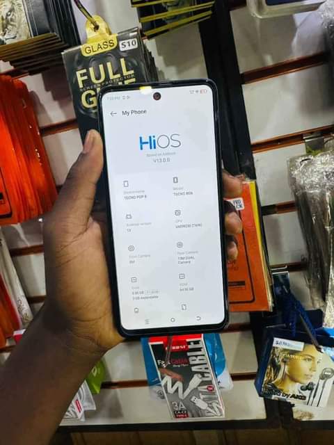 A picture of Tecno pop8 64GB ram 4 4GB