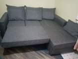 A picture of L shaped pullout sofa bed