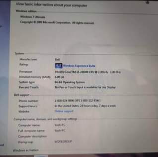 A picture of Dell laptop i5 6gb ram 500gb storage weak battery in