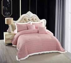 A picture of 6pc cotton Plain duvets 4 pillow cases 1 bedsheet 1