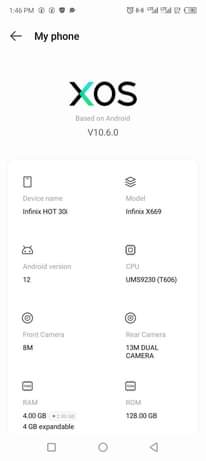 A picture of Infinix hot 30i