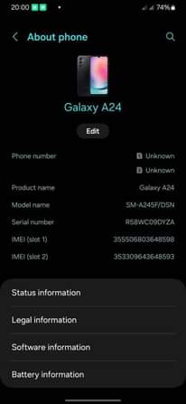 A picture of Samsung A24