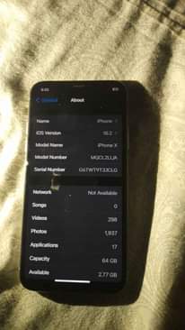 A picture of iphone x perfect condition