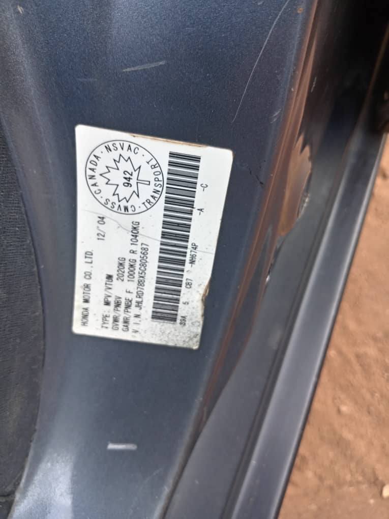 A picture of REGISTERED HONDA CRV 2005