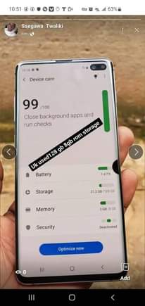 A picture of Samsung galaxy s10 480k 