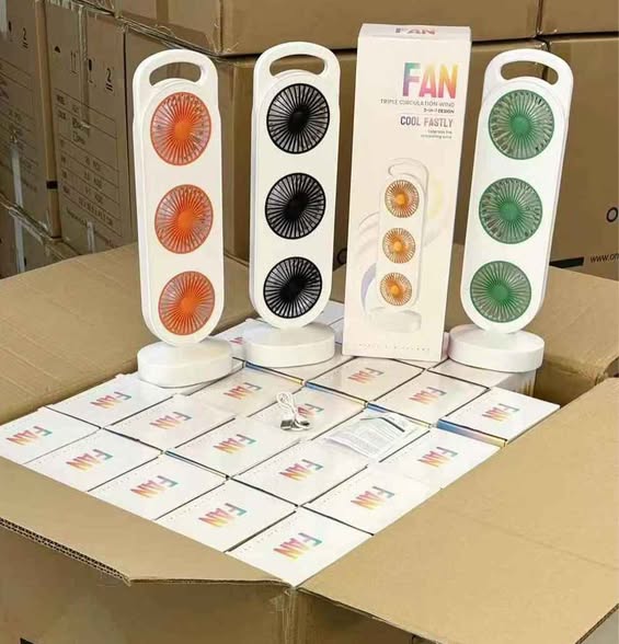 A picture of portable 3 in 1 Design Triple Head Table Fan designed