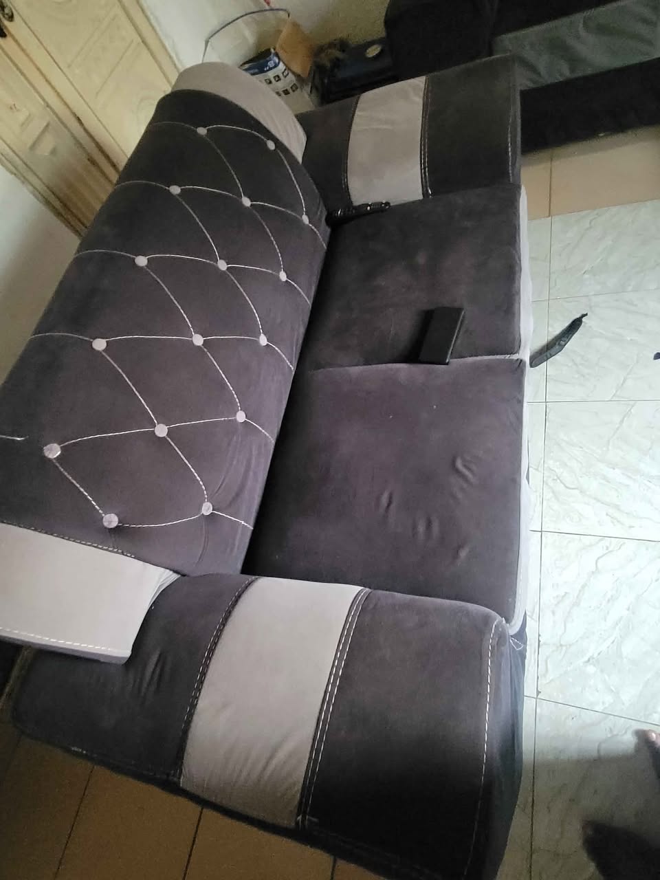A picture of TV console and 3set of Chairs for sale