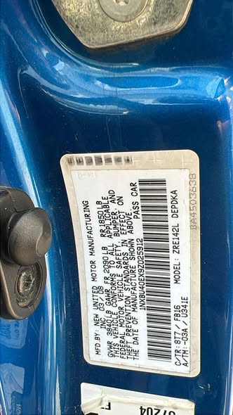 A picture of NEATLY USED TOYOTA COROLLA 2008